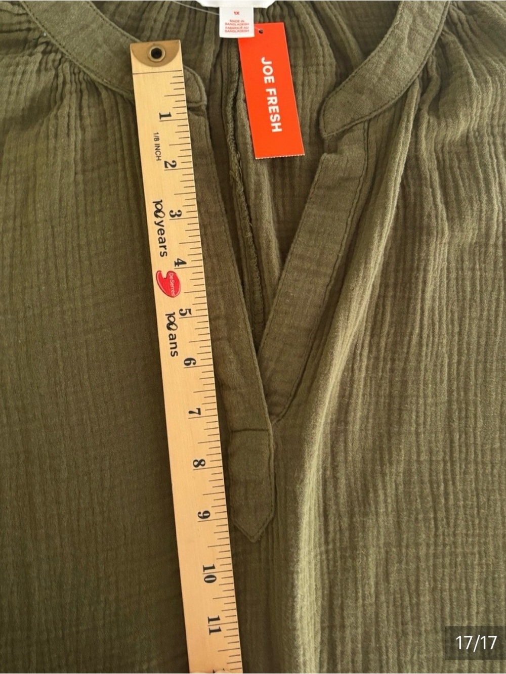 Joe Fresh Women’s Size 1X Olive-Green V-Neck Tank 100% Cotton Casual Top - Picture 15 of 15
